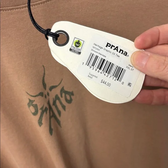 NWT Prana Men’s XXL/W’s XXXL Heritage Graphic SS Tee 1972551 in Shroom Mandala - Picture 9 of 15